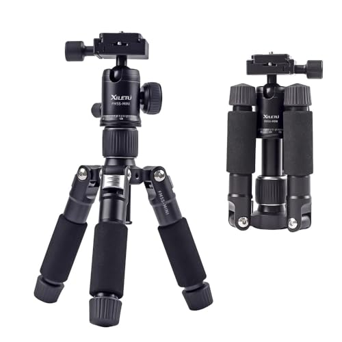 XILETU ポータブルミニ三脚、高さ51 cm、アルミニウム合金卓上三脚+ 360度ボールヘッドとバッグ、一眼レフカメラやビデオカメラに適して