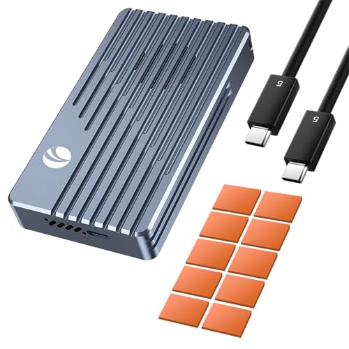 VCOM M.2 NVMe SSDケース Thunderbolt 5 対応 80Gbps 高速転送 アクティブ冷却ファン搭載 アルミ合金 外付け