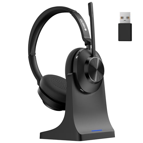Voistek 御勤め用 無線電話頭顱書き割り Bluetooth5.3 頭顱書き割り 申し受ける照明ランプ付き添い人 USBドングル 両耳: 新型ノイズキャ