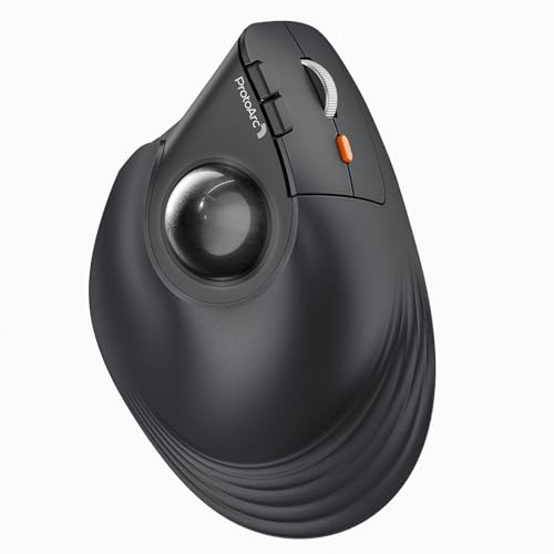 ProtoArc EM05 NLバーティカル トラックボール二十日鼠 縦型62° 2.4GとBluetooth両相応う 無線電話 5度合いDPI 2