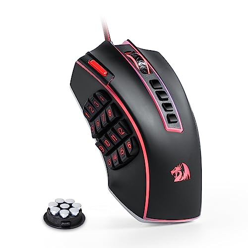 Redragon M990 MMOゲーミングマウス、32000 DPI高正確性有線RGBゲーマーマウス、23プログラマブル名取り草、16側面マクロ命令