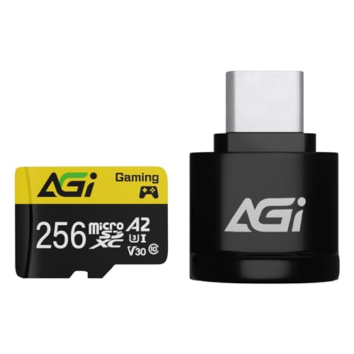 AGI 256GB TF138 MicroSDXC メモリカード Type C カードリーダー付き A2 U3 V30 4K C10(読み込み・