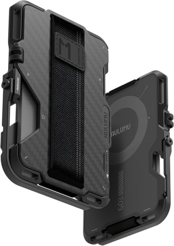 Aulumu G03 カーボンファイバー 多機能スマホスタンド ＆ Magsafeカードケース - 角度調整可能・折りたたみ式 (6枚収納/デス