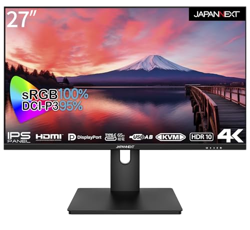 JAPANNEXT 27in IPSダイアログボックス積み上げる 4K(3840x2160)解像力 液晶管する JN-IPS273UHDR-C65W HDMI