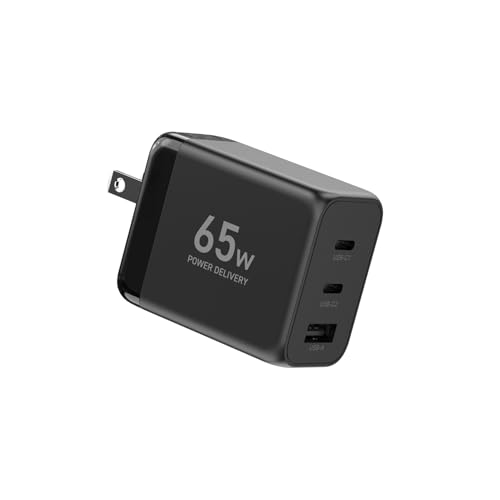 [山善] USB Type-C Type-A 充電器 65W PD対応 3ポート GaN スマホ タブレット ノートパソコン 小型軽量 折りたた