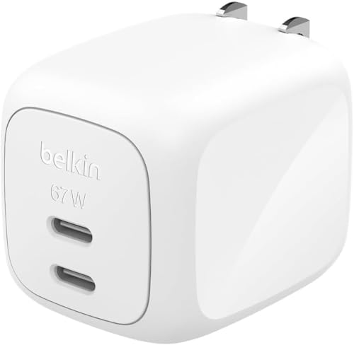 Belkin CubicCharger 67W 2ポート アダプター ゼロスタンバイモード(待機消費0) ZSP技術 PPS 急速充電 GaN