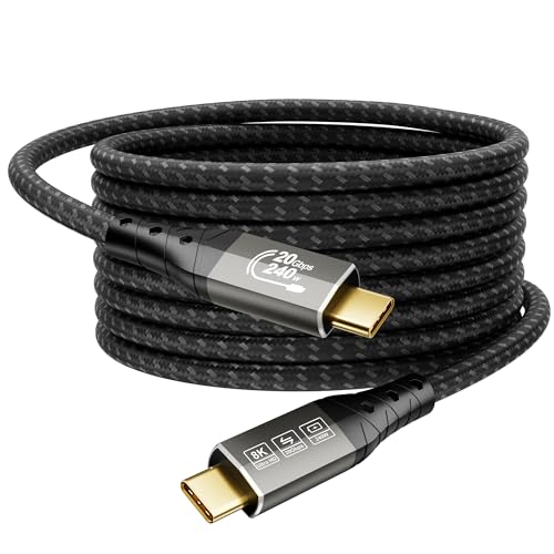 ZIKNYDO 長さ5m USB-C ＆ USB-Cケーブル、最大20Gbpsのデータ転送速度に対応、240W充電対応、8K@30Hz、4K@6