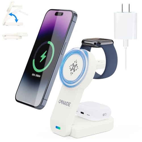 【新登場】ワイヤレス充電器 3 in 1 Mag-Safe式 アップルウォッチ充電器 折りたたみ式 マグネット式 急速スタンド i-Phone