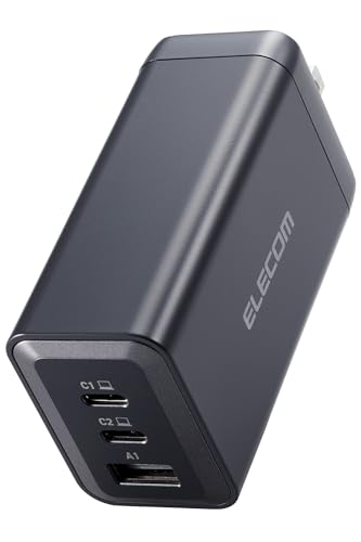 エレコム 申し受ける器 120W USB PD相応う 3界面 Type-C×2 USB-A 1界面最大限度100W 折りたたみ式繋ぎ GaNやとい入れる PP
