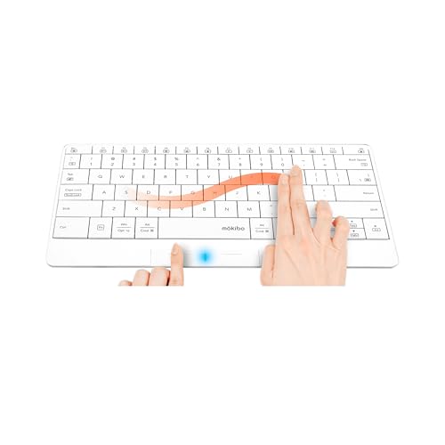 INNOPRESSO タッチパッド内蔵 マルチデバイス相応う Bluetooth 無線電話鍵盤 mokibo 英語割りつける (白いこと) MK