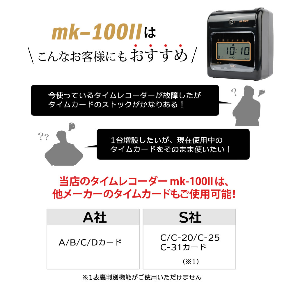 市場 mita MK-100II タイムカード50枚付き 電子タイムレコーダー