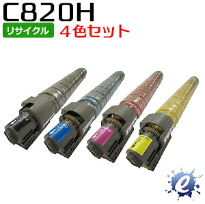 【4色セット】【リサイクルトナー】 SP トナー C820H ブラック シアン マゼンタ イエロー リコー用 (即納再生品) 【沖縄・離島 お届け不可】｜everyday
