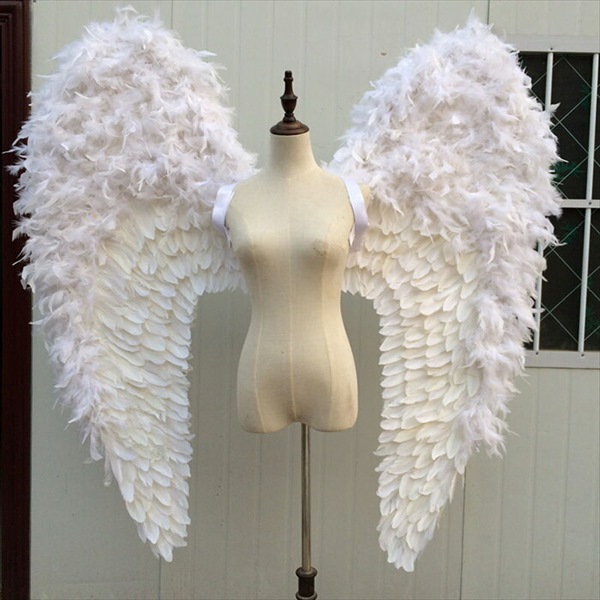 天使 羽 コスプレ 道具翼 wing ウイング ホワイト 130cm ふわふわ 天使みたい 妖精 悪魔 ファッションショー パーティーグッズ 撮影 ステージ道具 イベント 文化祭 コスチューム ハロウィン クリスマス lg017h2h2h2/代引不可画像
