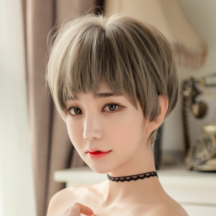 全4色 ウィッグ ショート 原宿風 ネット付 レディース 女性 ウィッグ かっこいい 短髪 レディース ファション 日常用 dp001n1n1n1/代引不可