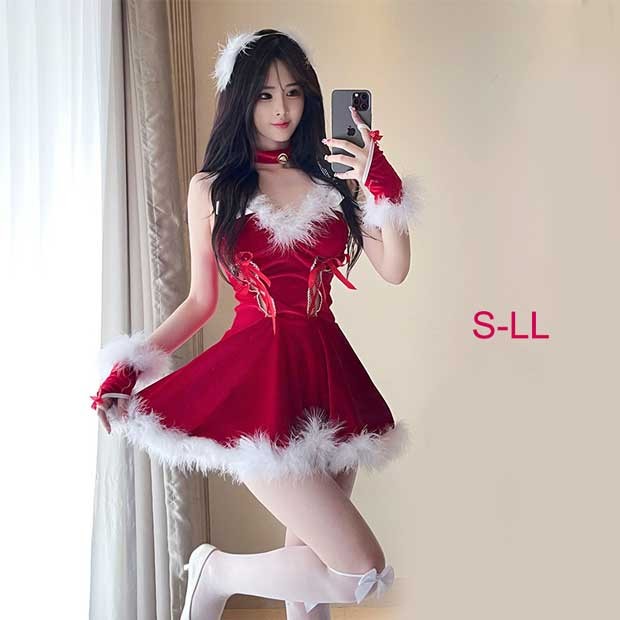 クリスマス レデイース かわいい 袖なし ワンピース ダンスパーテイー コスプレ 衣装 セクシー 仮装舞踏会 男ウケ ピンク レッド ベルベットスカートbe261c0c0t2