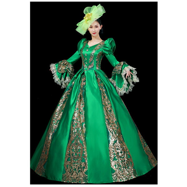 衣装 中世 ヨーロッパ 貴族 ロココ 宮廷 ドレス 貴族 ドレス お姫様ドレス リッチグリーンドレス パーティー 学園祭 文化祭 舞踏会 オペラ 貴族 舞台 イベント 衣装 舞台ステージ衣装演劇オペラ声楽 D9277c0c0t2 Soone It