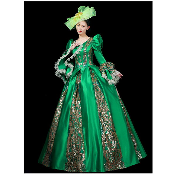 衣装 中世 ヨーロッパ 貴族 ロココ 宮廷 ドレス 貴族 ドレス お姫様ドレス リッチグリーンドレス パーティー 学園祭 文化祭 舞踏会 オペラ 貴族 舞台 イベント 衣装 舞台ステージ衣装演劇オペラ声楽 D9277c0c0t2 Soone It