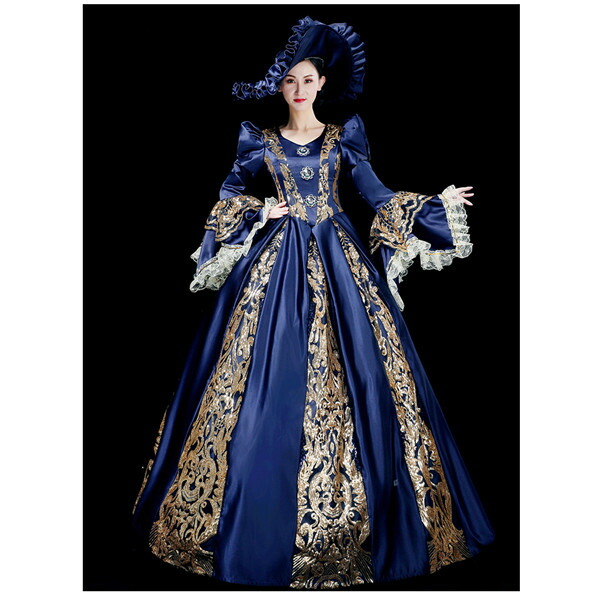 中世貴族 ロング ヨーロッパ ロココ ドレス レディース 貴族 ドレス お姫様ドレス ロングドレス リッチネイビードレス パーティー 学園祭 文化祭 舞踏会 オペラ 貴族 舞台 イベント 衣装 舞台ステージ衣装演劇オペラ声楽 D9278c0c0t2 エブリ中世 ヨーロッパ 貴族 ロココ