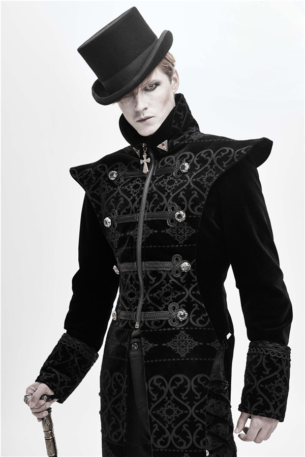 市場 メンズファッション パンク 17世紀 男性用 ゴシック 中世 紳士のコート ブラック ヴィンテージ コスチューム