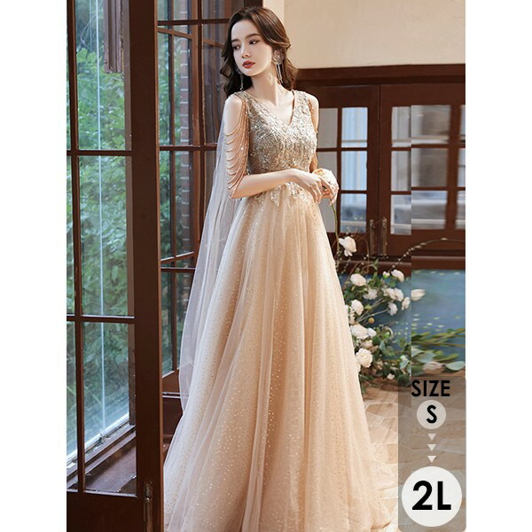 楽天市場】パーテイードレス ロング丈ドレス レディース 着痩せ 発表会