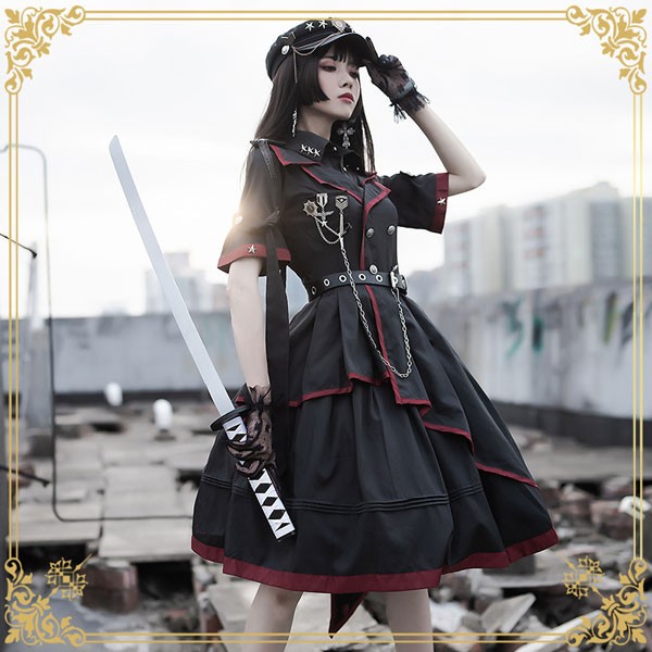 Lolita系 ロリータ 軍服 ワンピース ゴスロリ セーラー服 ロリ 制服 学生服 萌え萌え 少女ウェア レディース 二次元ドレス 学園祭 文化祭 イベント 可愛い h1001lalam4｜ドレス・ファッション エブリ 18,098円