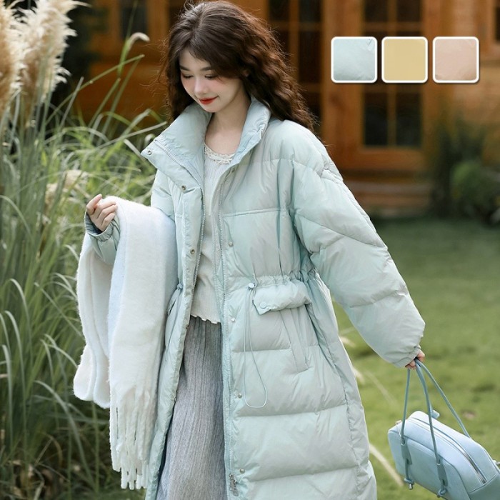 楽天市場】ダウンコート スタンドカラー マフラー ラインストーン