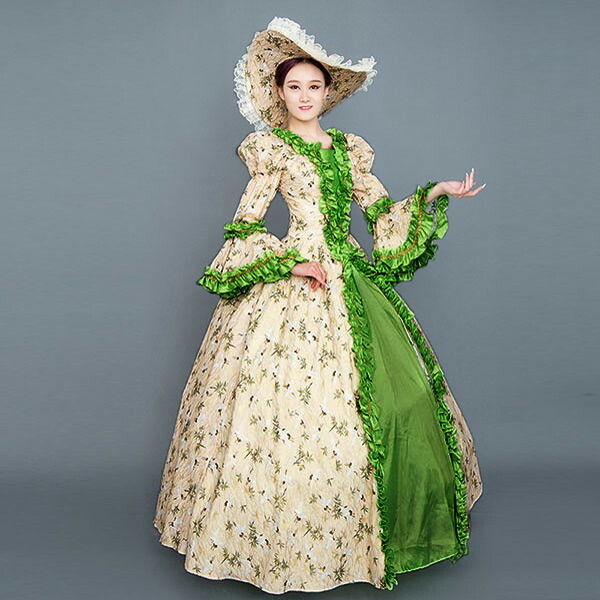 パフスリーブ アンブレラスリーブ 貴族ドレス お姫様ドレス 大量注文にも対応しています 舞台衣装 ロングドレス 中世ヨーロッパ ロングドレス 中世ヨーロッパ 貴族ドレス 華やか お姫様ドレス 中世ヨーロッパ アンブレラスリーブ パフスリーブ レース 花柄 ゴージャス