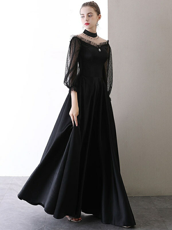 発表会 ロングドレス ドレス 大人 演奏会 黒 袖付き ロングドレス 袖付き ピアノ 母親 40代 黒 ドレス フォーマル おしゃれ 結婚式 ワンピース 結婚式 パーティードレス お呼ばれ 他と被らない ドレス 黒 サイズ有xs 2xl ドレス 大人 ピアノ 発表会 黒 ロングドレス
