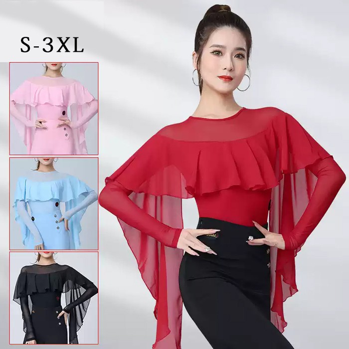 楽天市場】社交ダンス トップス レオタード 股下ホック 長袖 透け感