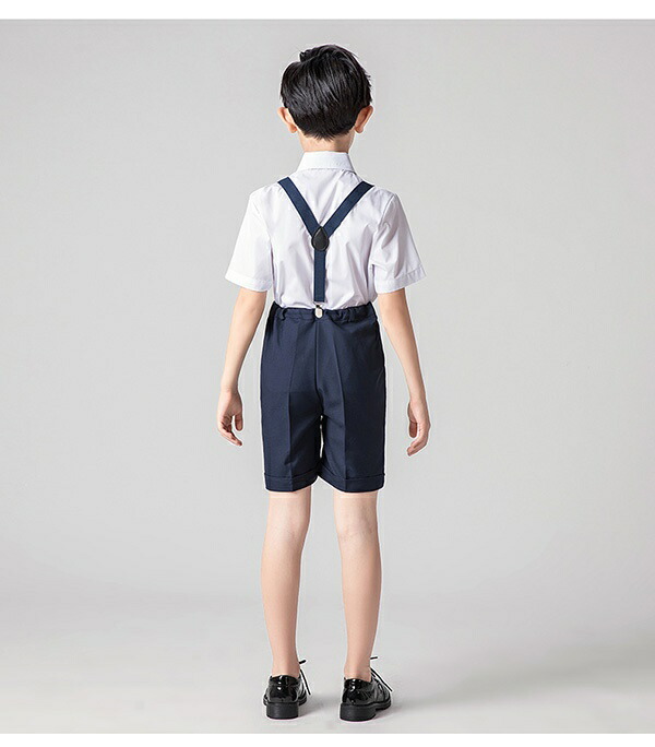 キッズスーツキッズ子供フォーマルピアノ発表会男の子キッズシャツ蝶ネクタイ半袖サスペンダー半ズボンイベント結婚式入学式誕生日4点セット春夏子供服子供スーツ子供服フォーマルスーツジュニア110120130140150160170db044zezet2