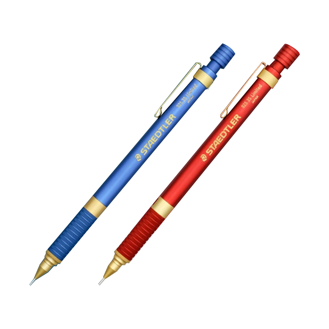 楽天市場 名入れ無料 Staedtler ステッドラー 925 35 リミテッド シャープペンシル 0 5mm 年 韓国限定 ブルーエディション レッドエディション ゆうパケット対応可 あす楽対応可 お祝い Evis B Box 楽天市場店