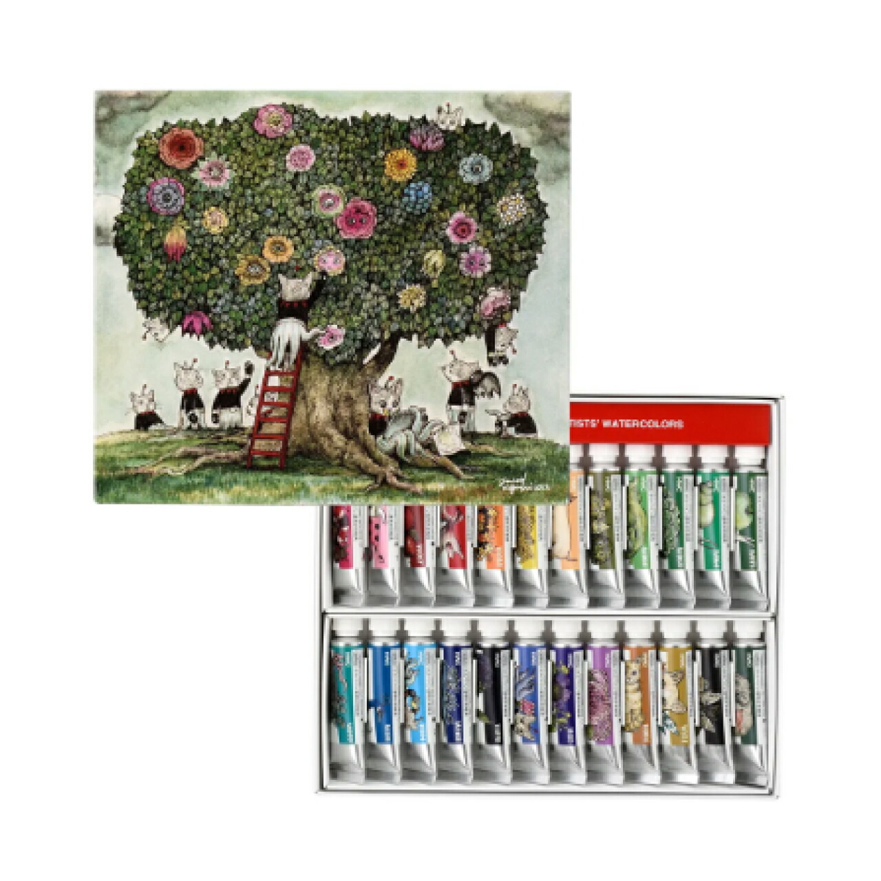 ホルベイン　透明水彩絵具　A、Bセット　ヒグチユウコ ホルベイン×ヒグチユウコ 2023 コラボ 透明水彩絵具 108色セット