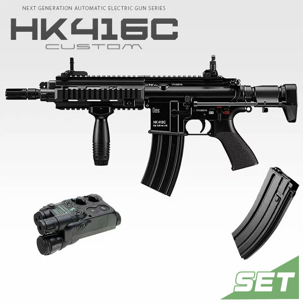 18歳以上用 電動ガン 東京マルイ お手軽セット 次世代電動ガン Hk416c 18歳以上用 カスタム バッテリーケース 5連マガジンセット エアガン エアガン エアーガン 日本製 お手軽セット コスプレにも 1104gn エボリューション