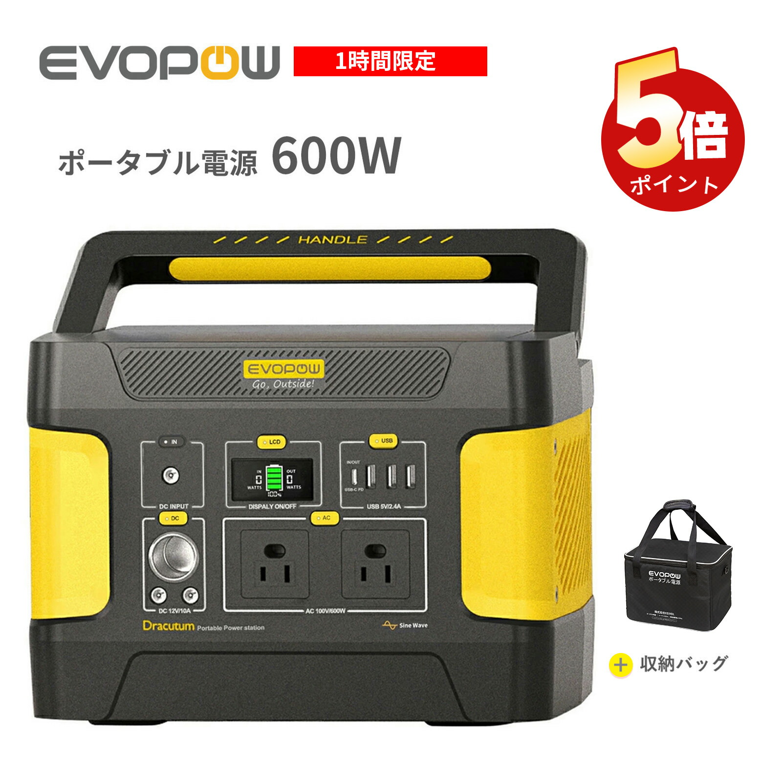 楽天市場】Evopow ポータブル電源 収納バッグ ポータブル電源