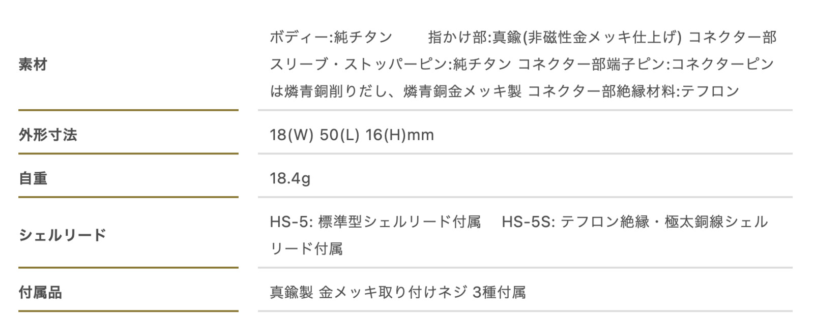 山本音響工芸 HS-5 チタン製ヘッドシェル 音質向上 ターンテーブル