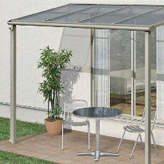 テラス屋根 YKK YKKap 工事付 ヴェクターＦ １階用 幅1m85cm×奥行57cm×柱の高さ２m50cm