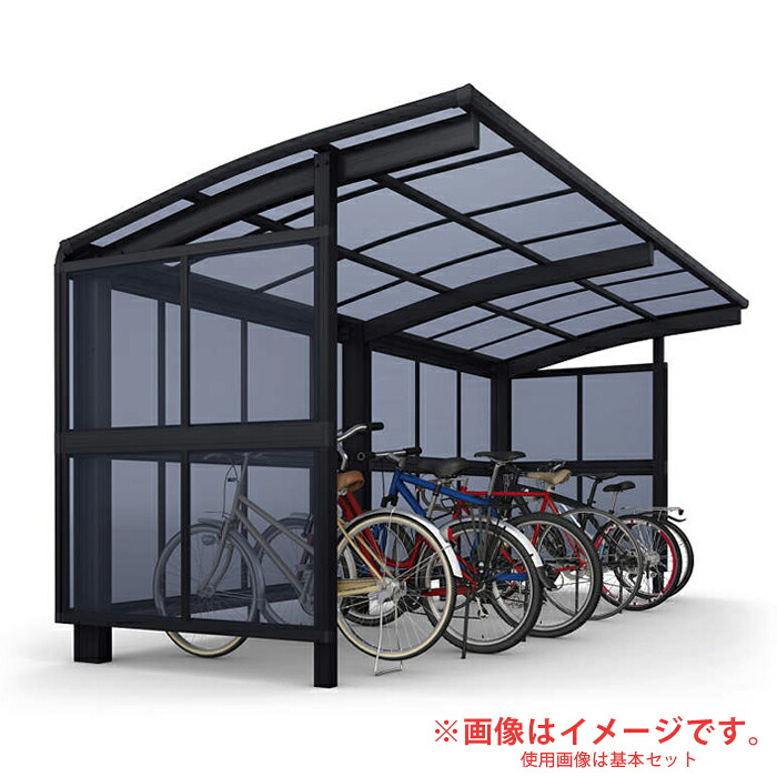 【無料★特典対象】 サイクルポート YKK YKKap アリュース パーク 600タイプ たて2連棟セット J29・29-21 ハイルーフ(H24) アルミ色 9台用 熱線遮断ポリカーボネート 5768mm×2099mm 自転車 屋根 駐輪 diy バイク置き場