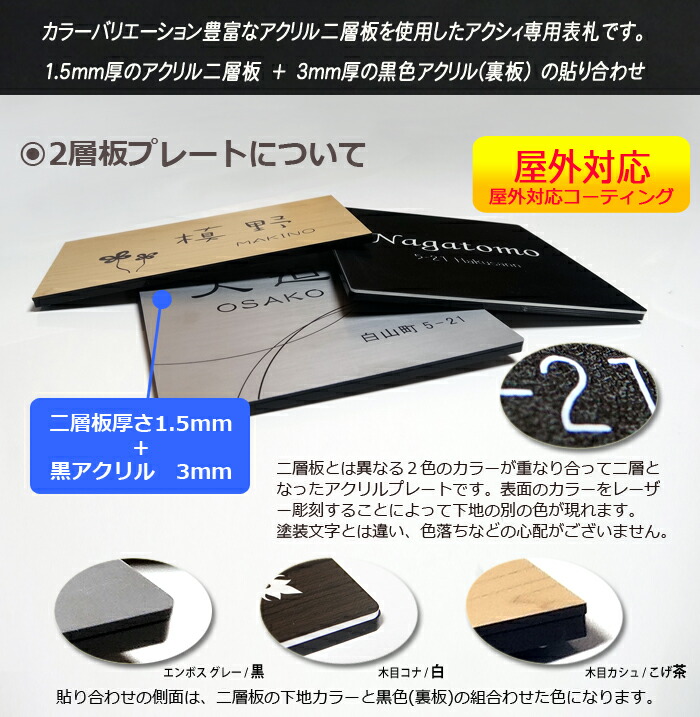 G-STYLEオリジナル表札新築祝いG-2146130mm-アクシィ1型専用サイズアクリル表札LIXILアクシィ1型専用サイズ機能門柱機能ポール郵便ポスト照明対応アクリルガラスリクシルアクリル表札照明対応二世帯対応
