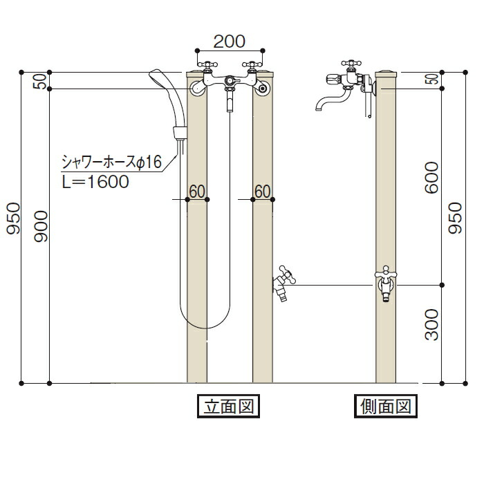 激安通販専門店 立水栓 水栓柱 Fucoa Cl