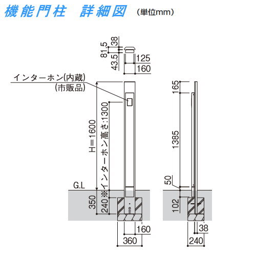 全商品オープニング価格 機能門柱 ルシアス 機能ポール Ykkap ルシアスサインポールb01型 照明ありタイプ インターホン加工なし 郵便ポスト 郵便受け 照明 Led エクステリア Urc B01 表札とインターホンに機能を特化した新カテゴリー商品 高品質最も優遇