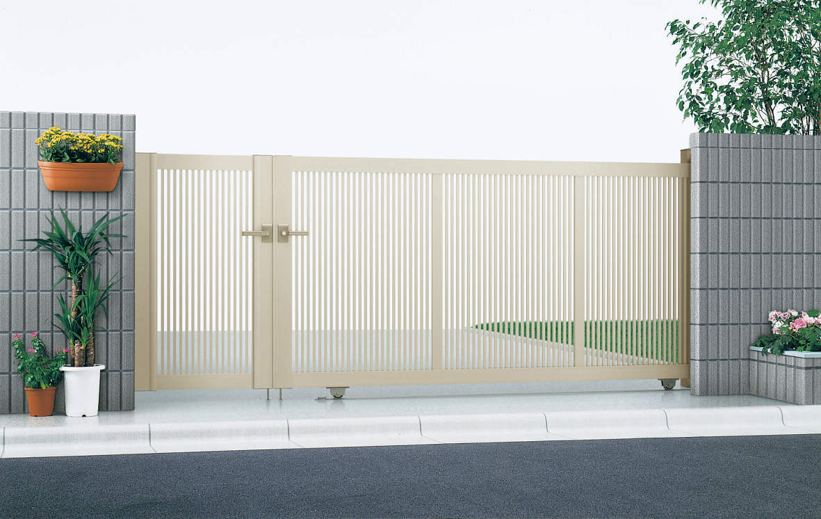 伸縮ゲート 引戸幅00 アルミカラー 07 12 伸縮ゲート Ykk 開き戸付き カーテン