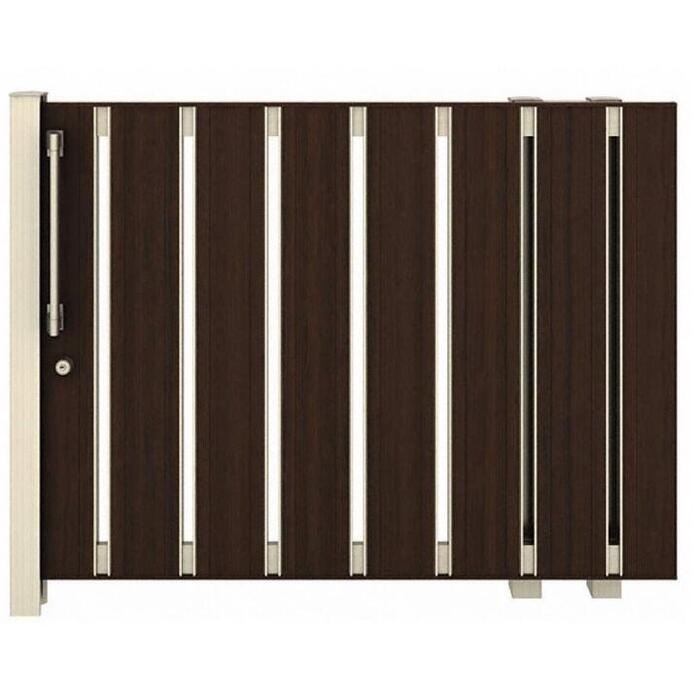 スライド門扉 YKK YKKap ルシアススライドS02型 片引き 片面シリンダー錠セット ロング柱 H=1200(柱高さGL+1500) 14-12R(L) 14-12R・14-12L アルミ色 YKKAP YKK 門扉 ドア ルシアススライド S02型 木調カラー