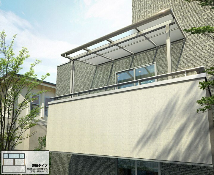YKKAP YKK 回廊大屋根 ソラリア F型 大屋根手合い 連棟 露台大屋根 2階用【税込】