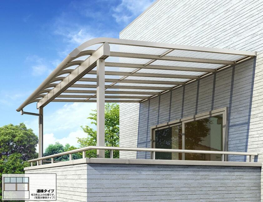 YKKAP YKK ベランダ屋根 ソラリア R型 積雪50cm対応 屋根タイプ 連棟 バルコニー屋根 2階用【税込】|業界大手!直販のエクスショップ