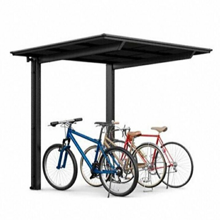サイクルポート アリュース ミニ 600タイプ 奥行22-間口21 H18柱 熱線遮断ポリカ屋根材 基本工事費込み YKKAP/駐輪場屋根/自転車置き場屋根/おしゃれ/後付け