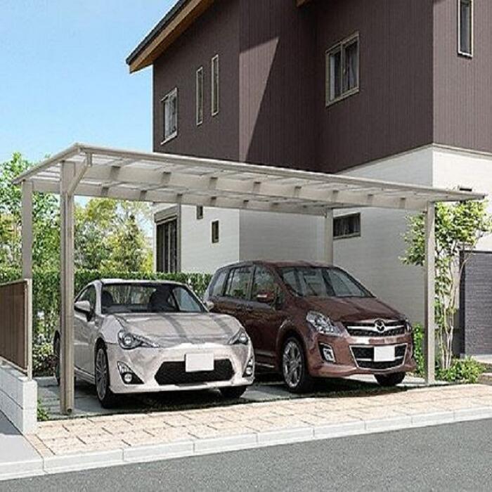 LIXIL リクシル カーポート 2台用 フーゴF (フラットスタイル) ワイド 駐車場屋根【税込】｜業界大手！直販のエクスショップ