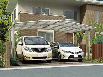 LIXIL リクシル 鉄道車両界面 2台用 フーゴR 広々とした 颶風埋めあわせ付 パーキング場大屋根【使い果たす税込】