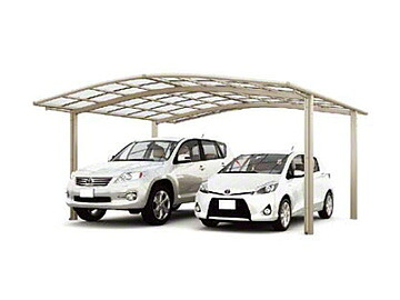 LIXIL リクシル ネスカR 2台用 カーポート 駐車場屋根 (ラウンドスタイル) M合掌【税込】｜業界大手！直販のエクスショップ 178,150円