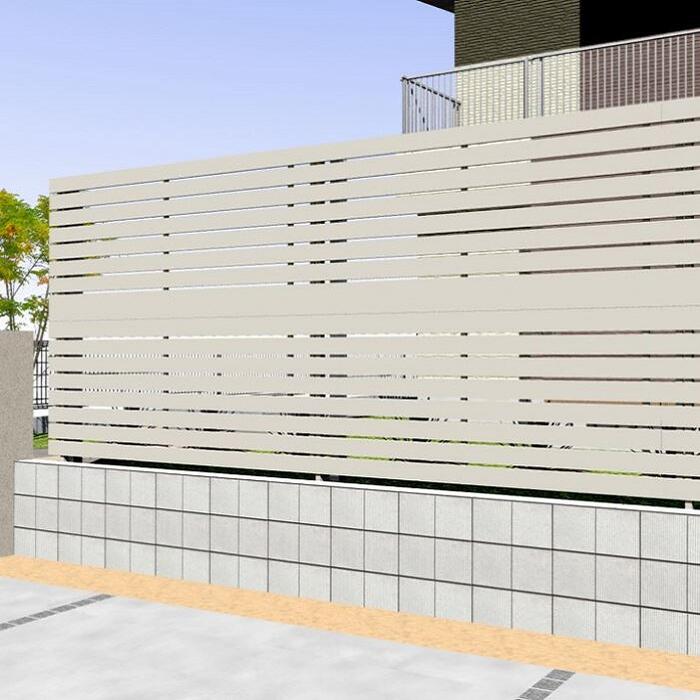 【部材込み/本体のみ可】YKKAP YKK ルシアスフェンスH02型 横板格子 2段支柱 自立建て用【税込】