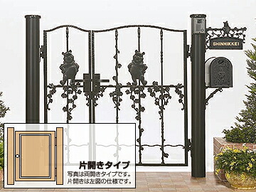 LIXIL リクシル (新日軽) ディズニー 門扉 プーさん B型 片開き 両開き 親子開き【アルミ柱付き】|業界大手!直販のエクスショップ